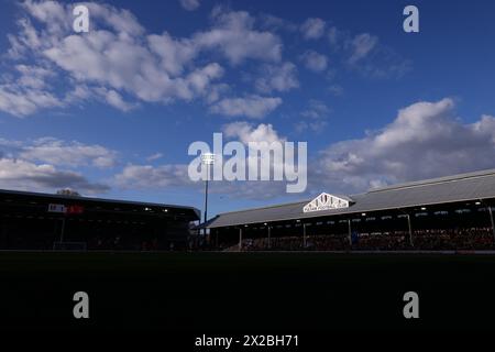 Craven Cottage, Fulham, London, UK. 21st Apr, 2024. Premier League Football, Fulham versus Liverpool; General view of Carven Cottage during the match Credit: Action Plus Sports/Alamy Live News Stock Photo