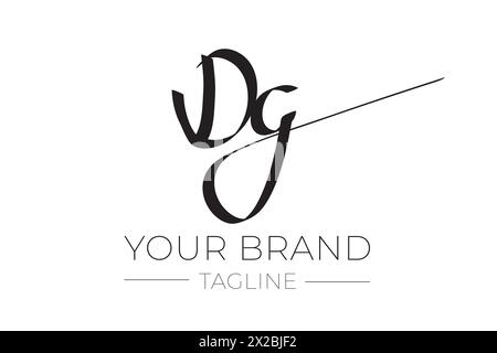 DG Initial Abstract Calligraphic Company Logo Stock Vector