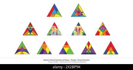 Abstract Colored Triangle Geometric Shapes - Vector Illustration Stock Vector