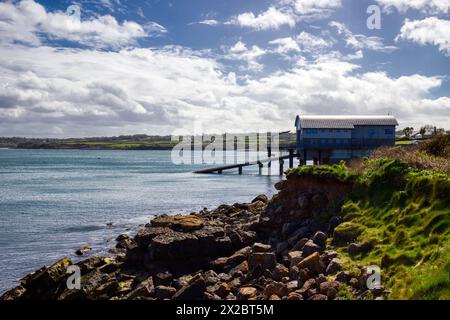 New Lifeboat Station, Moelfre, Anglesey, North Wales Stock Photo