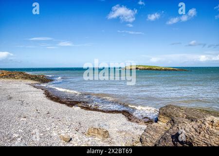 Fisherman's Cottages Beach, Moelfre, Anglesey, North Wales Stock Photo