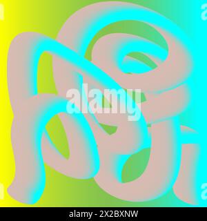 abstract drawing - a curve on a gradient multicolored bright background Stock Vector