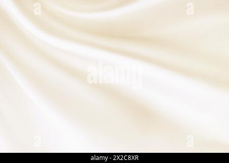 close up of white peach color  wavy blurry fabric background Stock Photo