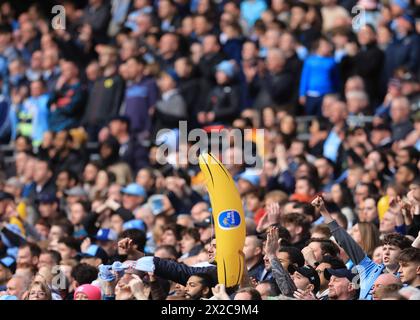 London, UK. 20th Apr, 2024. Manchester City fans hold up inflatable bananas during the The FA Cup match at Wembley Stadium, London. Picture credit should read: Paul Terry/Sportimage Credit: Sportimage Ltd/Alamy Live News Stock Photo