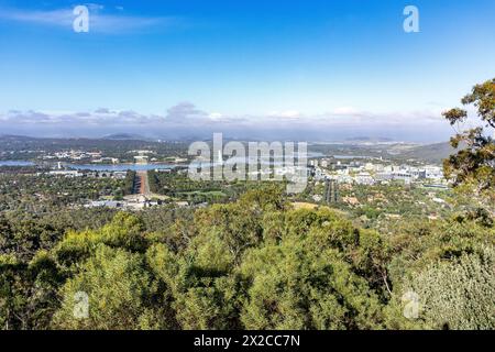 Canberra CBD from Mount Ainslie Australian Capital Territory with Lake ...