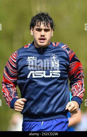 Batley, England - 21st April 2024  Wakefield Trinity's Caleb Uele. Rugby League Betfred Championship, Batley Bulldogs vs Wakefield Trinity at Fox's Biscuit Stadium, Batley, UK  Dean Williams Stock Photo