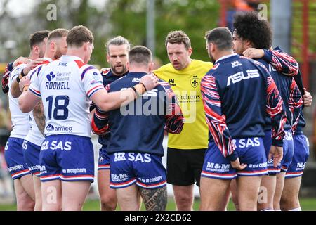 Batley, England - 21st April 2024 Wakefield Trinity squad.  Rugby League Betfred Championship, Batley Bulldogs vs Wakefield Trinity at Fox's Biscuit Stadium, Batley, UK  Dean Williams Stock Photo