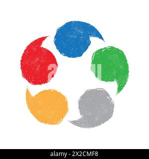 Five grunge circles for icons Stock Vector