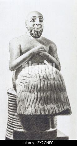 The Statue of Ebih-Il. Photo from the middle of the 20th century. Stock Photo