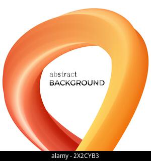 Color abstract composition of the orange watercolor waves. Vector abstract colorful background with bent dynamic form. Stock Vector