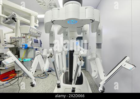 Surgical Treatment of Prostate Cancer, Radical prostatectomy, Da Vinci Surgical Robot, Urology, Surgery, Operating room, Onkologikoa Hospital, Oncolog Stock Photo