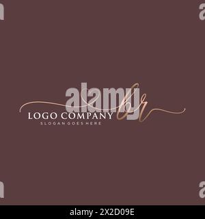 BR beauty monogram and elegant logo design Stock Vector