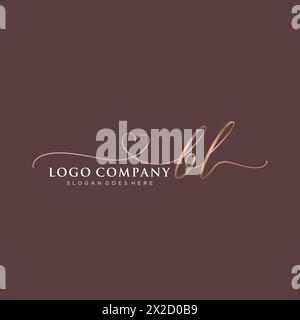 BL beauty monogram and elegant logo design Stock Vector