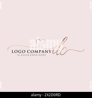 DC beauty monogram and elegant logo design Stock Vector