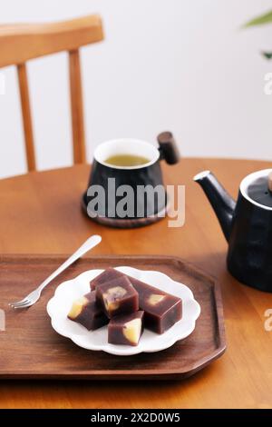 Bam Yanggang Dessert and Tea on the Table Stock Photo