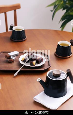 Bam Yanggang Dessert and Tea on the Table Stock Photo