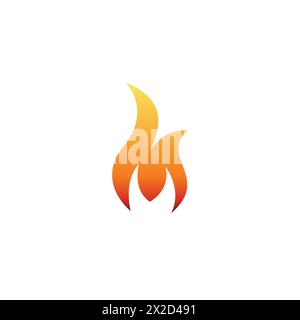 M Fire Logo Simple. Letter M Icon Stock Vector