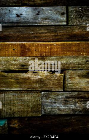 The rotten wood is neatly arranged. Suitable for background or template Stock Photo