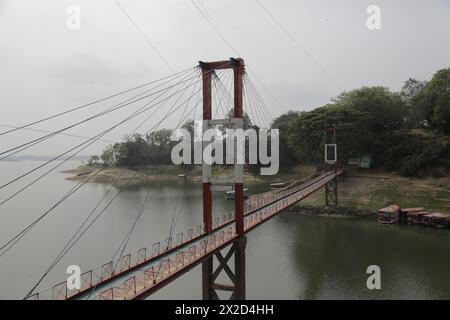 Rangamati hanging bridge Stock Photo