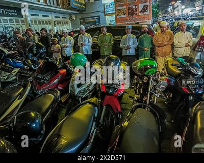 Muslims Pray in a Congregation in Bogor, West Java, Indonesia, on March 31, 2024 Stock Photo