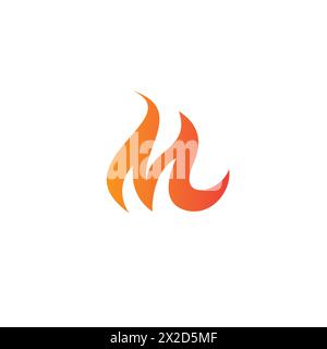 M Fire Logo Simple Design. Letter M Icon Stock Vector