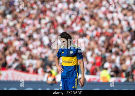 Cordoba, Argentina. 21st Apr, 2024. Edinson Cavani gestures during a quarter final match of Copa de la Liga Profesional 2024 between River Plate and Boca Juniors at Mario Alberto Kempes Stadium on April 21, 2024 in Cordoba, Argentina. (Photo by Manuel Cortina/SOPA Images/Sipa USA) Credit: Sipa USA/Alamy Live News Stock Photo