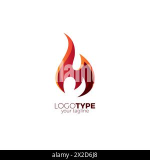 M Fire Logo Simple Design, Fire Icon Stock Vector