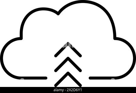 Instant upload to cloud. Arrows up. Efficient backup and integration. Pixel perfect vector icon Stock Vector