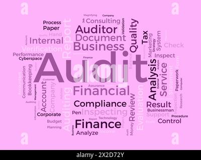 Audit word cloud template. Business model concept vector background. Stock Vector