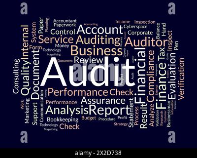 Audit word cloud template. Business model concept vector background. Stock Vector