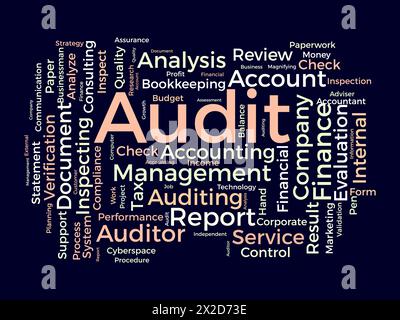 Audit word cloud template. Business model concept vector background. Stock Vector