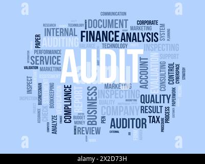 Audit word cloud template. Business model concept vector background. Stock Vector