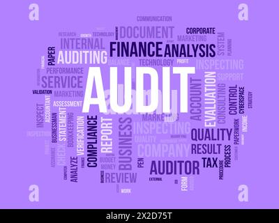 Audit word cloud template. Business model concept vector background. Stock Vector