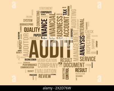Audit word cloud template. Business model concept vector background. Stock Vector