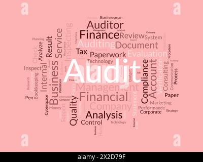 Audit word cloud template. Business model concept vector background. Stock Vector