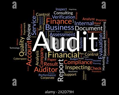 Audit word cloud template. Business model concept vector background. Stock Vector