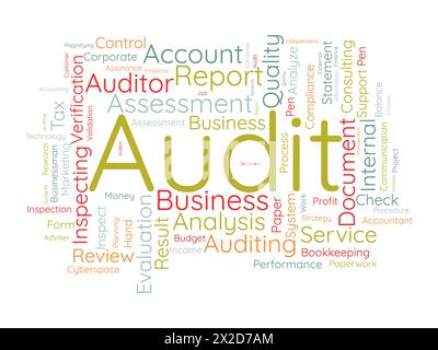 Audit word cloud template. Business model concept vector background. Stock Vector