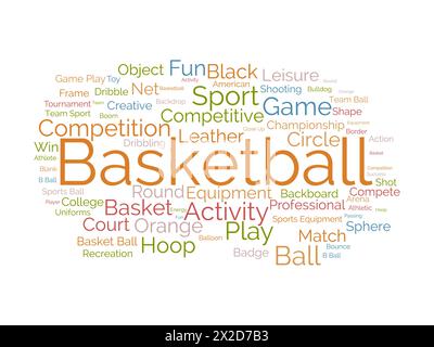 Basketball word cloud template. Sports concept vector background. Stock Vector
