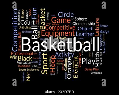 Basketball word cloud template. Sports concept vector background. Stock Vector