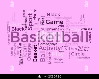 Basketball word cloud template. Sports concept vector background. Stock Vector