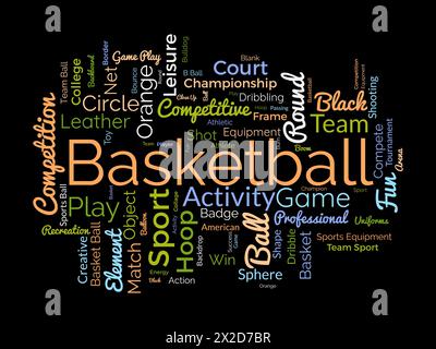 Basketball word cloud template. Sports concept vector background. Stock Vector