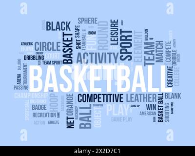 Basketball word cloud template. Sports concept vector background. Stock Vector