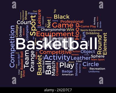 Basketball word cloud template. Sports concept vector background. Stock Vector