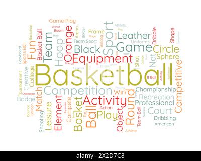 Basketball word cloud template. Sports concept vector background. Stock Vector