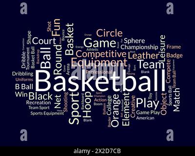 Basketball word cloud template. Sports concept vector background. Stock Vector