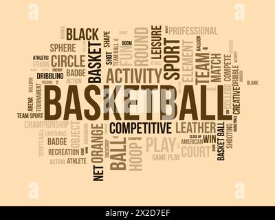 Basketball word cloud template. Sports concept vector background. Stock Vector