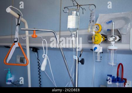 Patient in isolation room, Sterile area, Transplant unit, Hematology ...