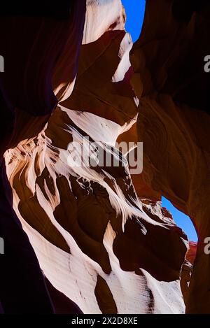 Light in Antelope canyon in Arizona Stock Photo