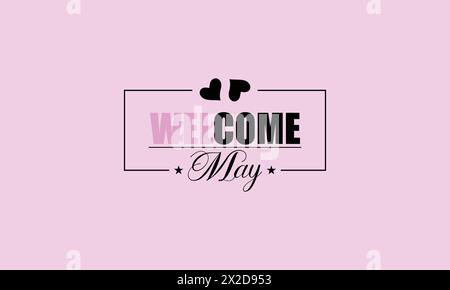 Welcoming May with Stunning Text Illustration Stock Vector