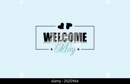 Welcoming May with Stunning Text Illustration Stock Vector